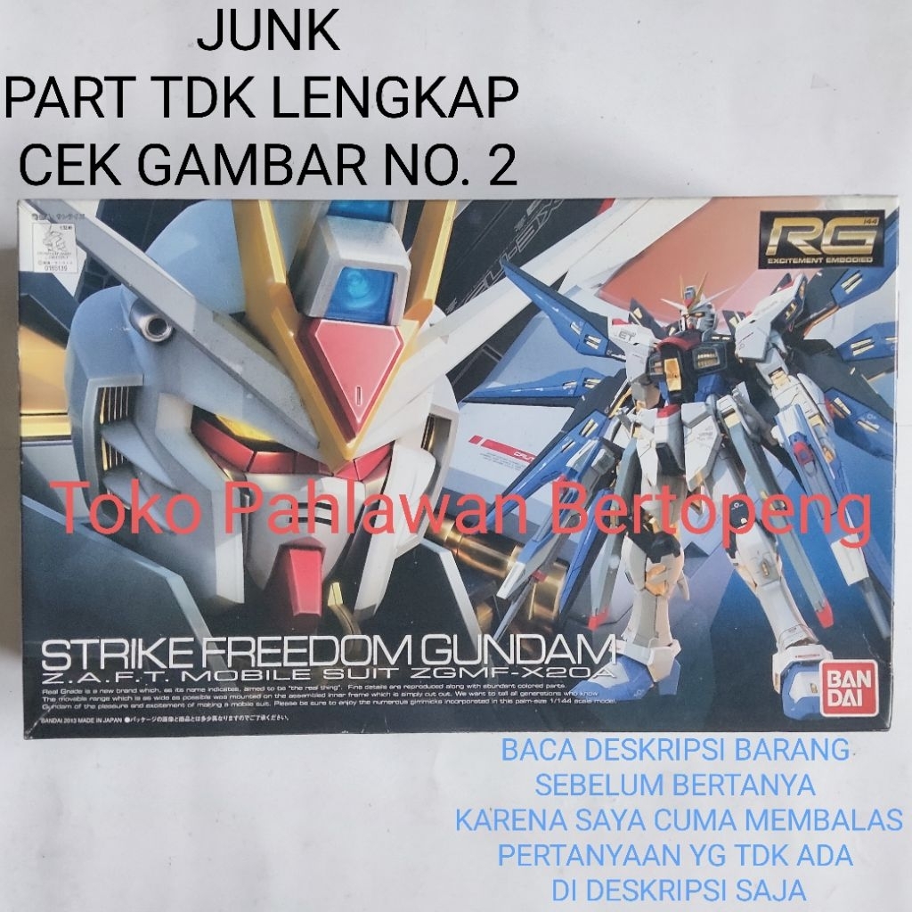 JUNK RG 1/144 Stike Freedom Gundam [Bandai] - ( TAG : Perfect Exia OO 00 Wing Barbatos SD EG HG MG P