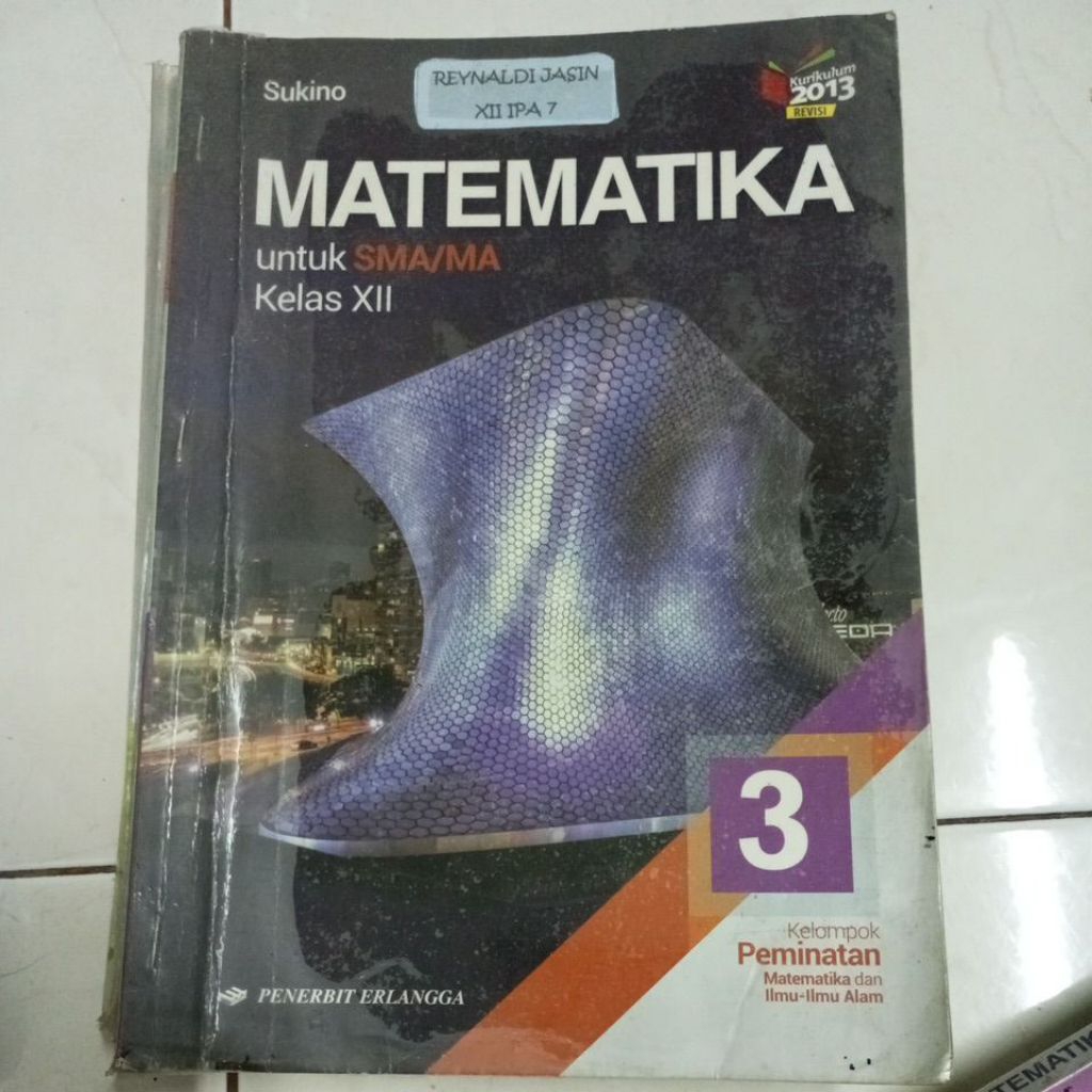 Buku matematika minat erlangga untuk kelas 12 / 3 sma /xii sukino