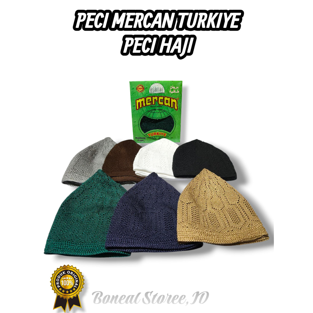 Peci Haji Premium Quality / Peci Kopiah Rajut Peci Mercan Asli Turki Original