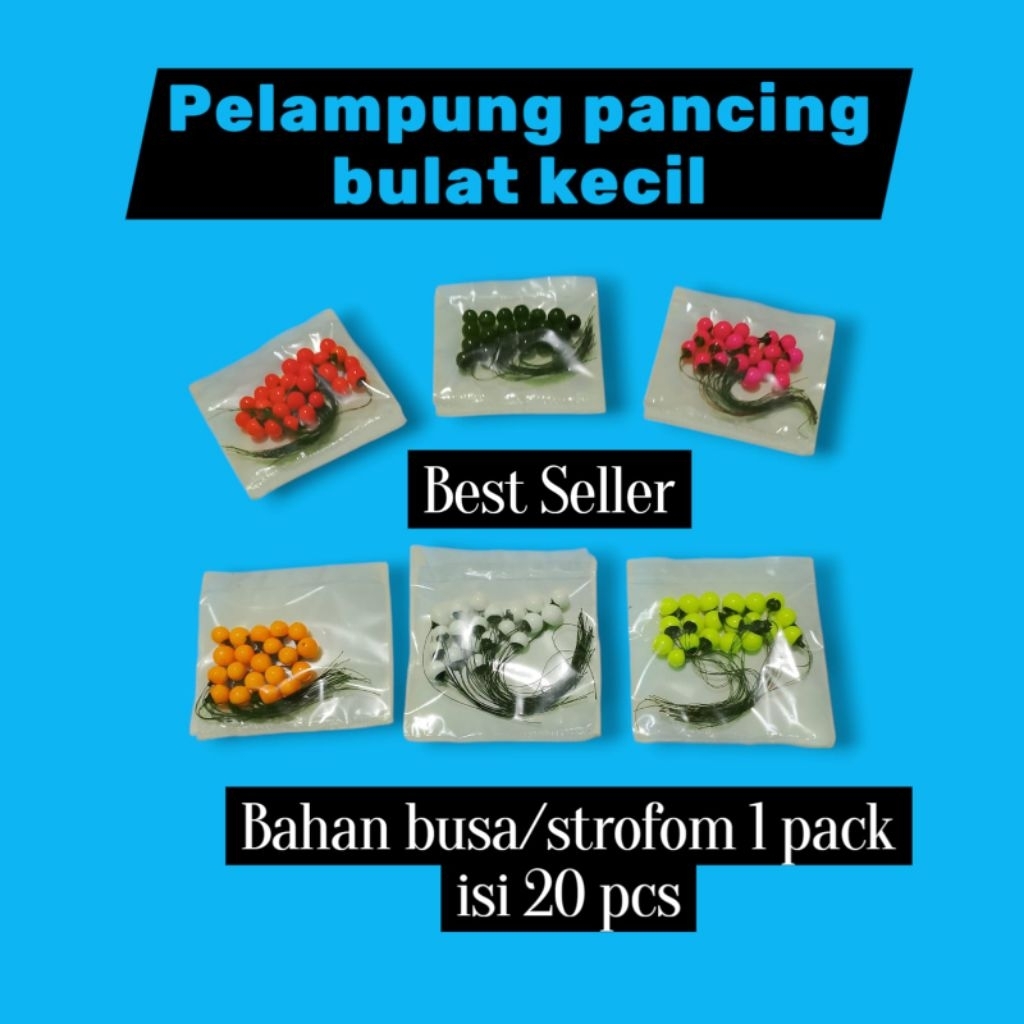 Pelampung pancing busa bulat kecil 1 pack isi 20 pcs mancing mas
