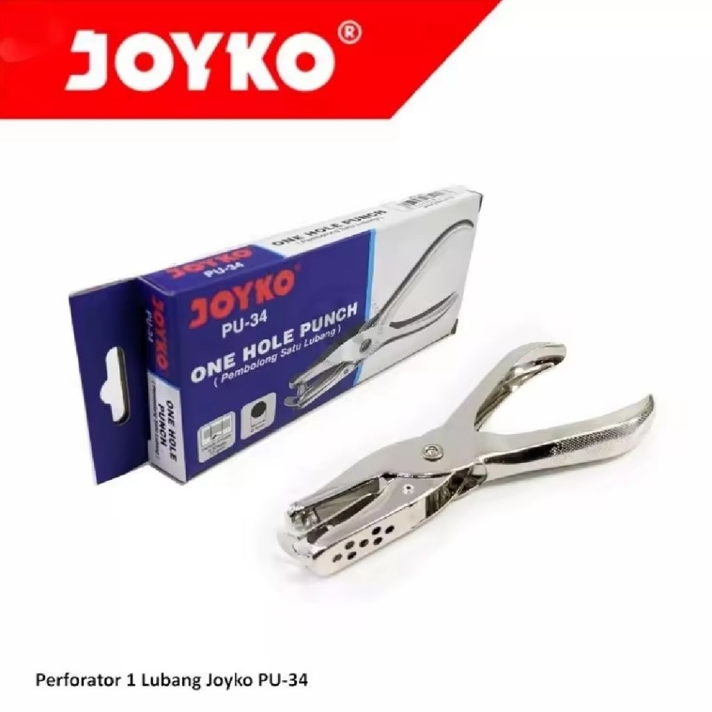 

Joyko PU-34 Pembolong Kertas Satu Lubang One Hole Punch 8 Sheets