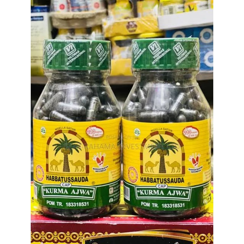 Habbatussauda Kapsul Jinten Hitam Bubuk Cap Kurma Ajwa , ORIGINAL AJWA