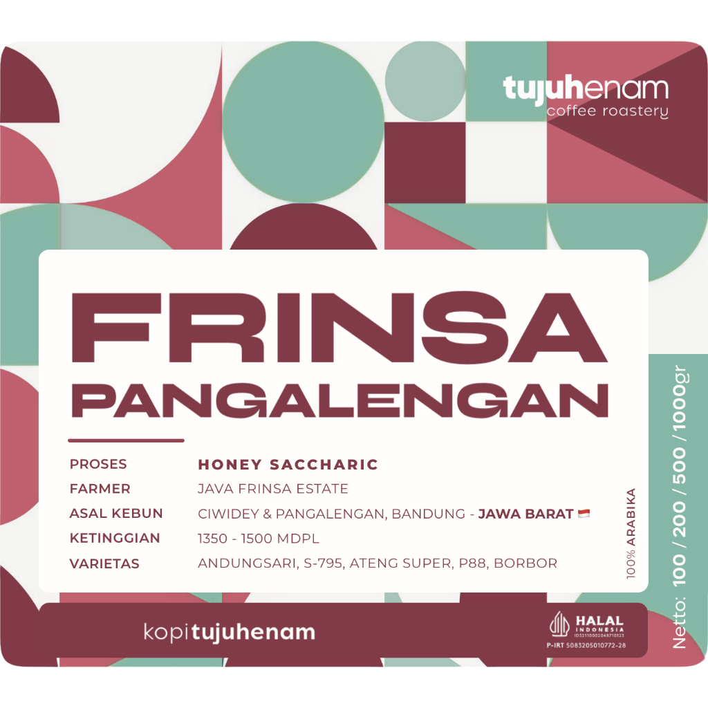 

Kopi FRINSA Proses Honey Saccharic Ciwidey Pangalengan - Filter Roast Bean Arabika | Kopi Tujuhenam