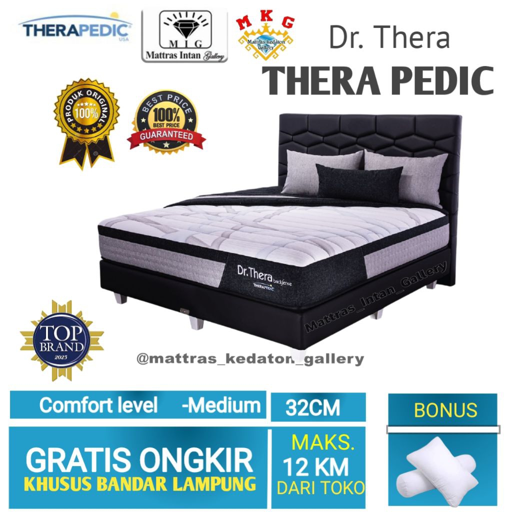 Springbed Thera Pedic Dr Thera T32cm - kasur spring bed TheraPedic size 160 - 180 bandar lampung mat