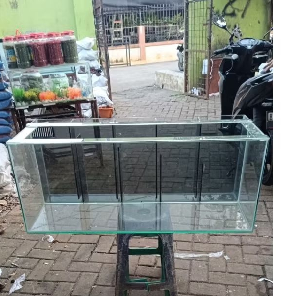 AQUARIUM KACA 100x40x40cm FITER BELAKANG KACA 8/5mm