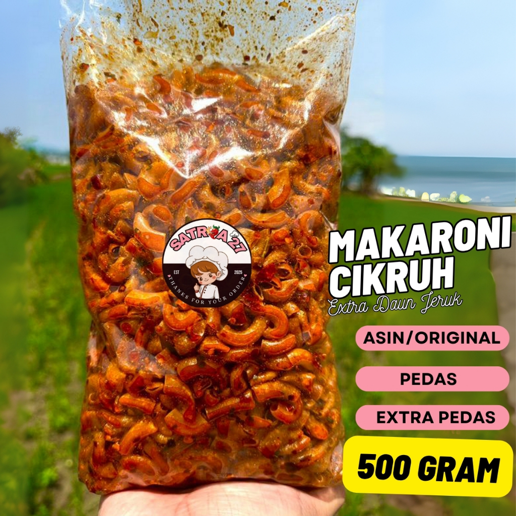 

MAKARONI CIKRUH DAUN JERUK 500 GRAM - DI JAMIN GURIH BIKIN NAGIH TIDAK PELIT BUMBU