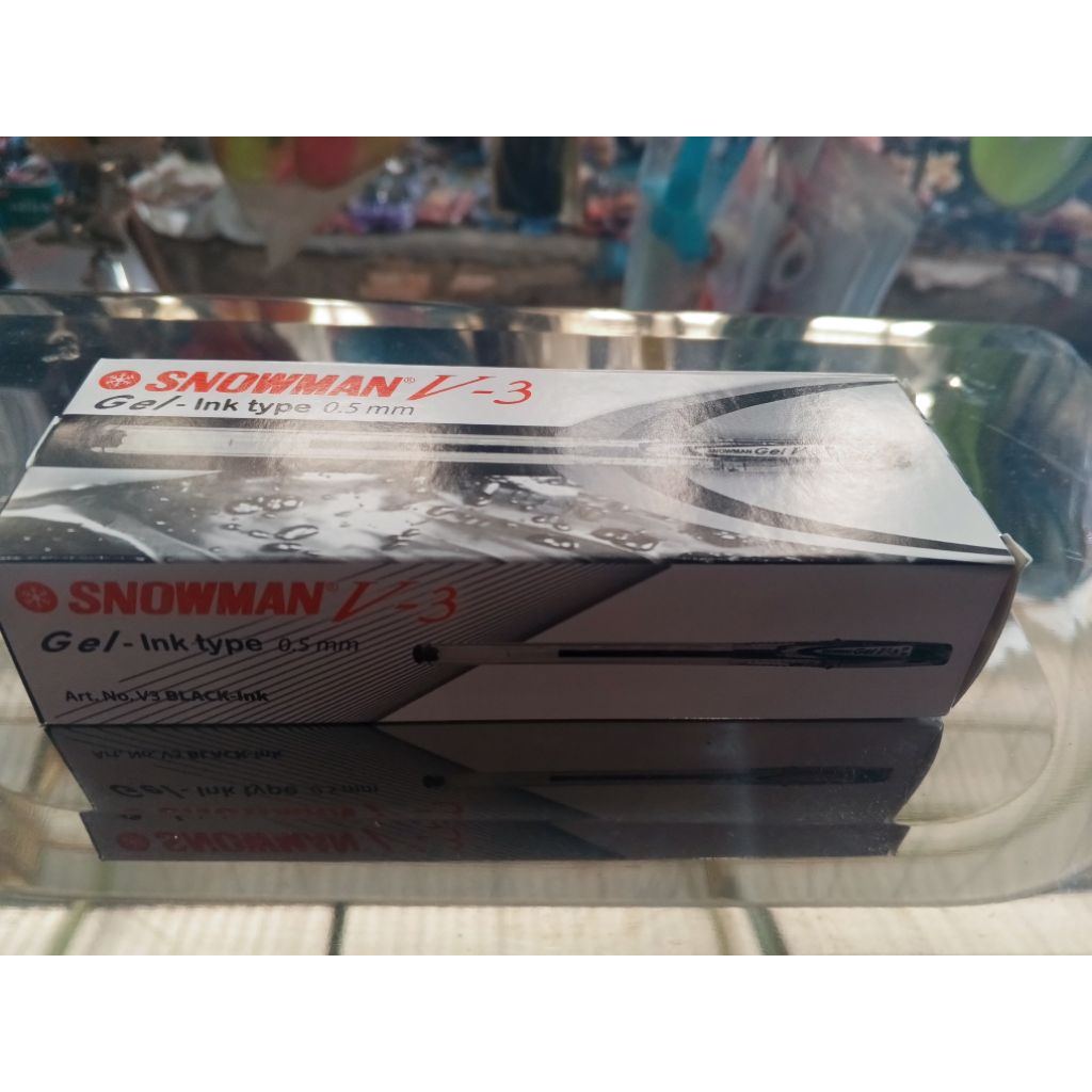 

Pulpen Gel Snowman V-3 Original – 1 pack Isi 12 pcs (hitam)