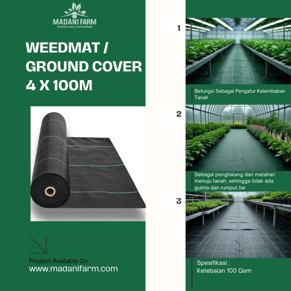 Weedmat Control Lebar 4 Meter Panjang 100 Meter Ketebalan 100 gsm