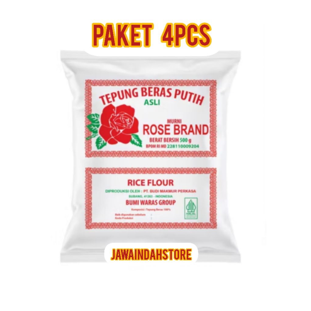 

tepung beras 4pcs rose brand 500gr