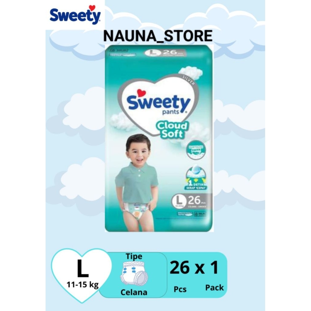 (PAKET 1 BALL) Popok Bayi Sweety Silver Cloud ukuran L