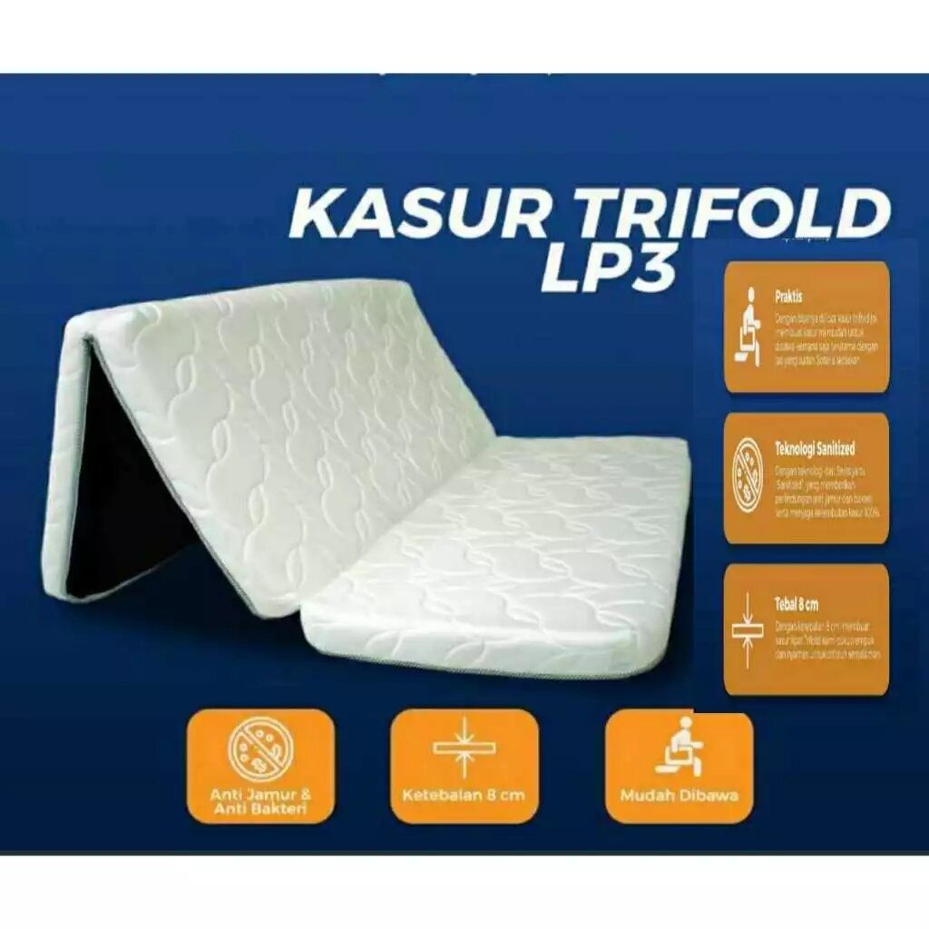 Kasur Lipat Trifold KESEHATAN D90 (ORTOPEDIC) Quilting Premium Tebal 10 cm