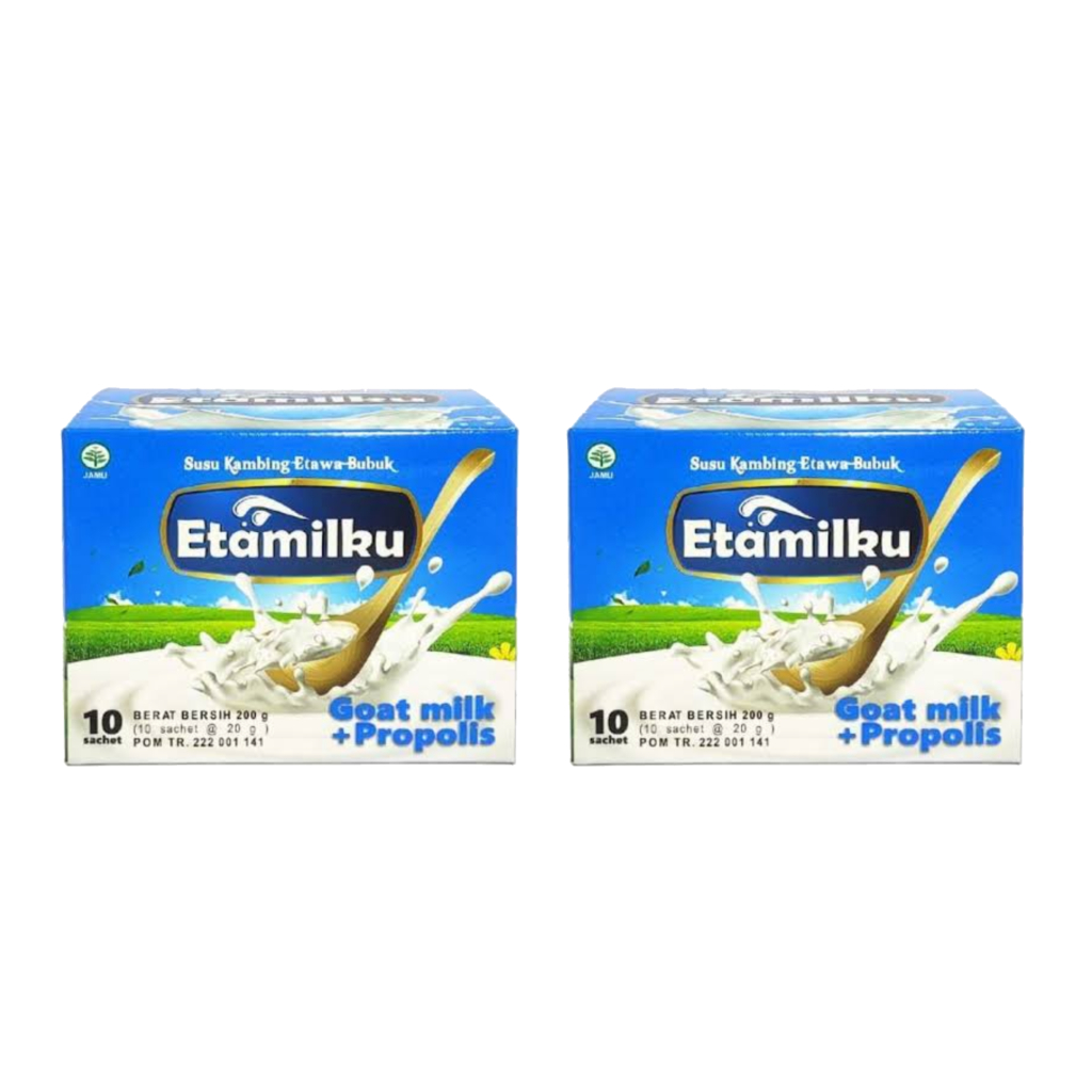 

2 BOX ETAMILKU susu kambing etawa bubuk plus propolis asli 100% original