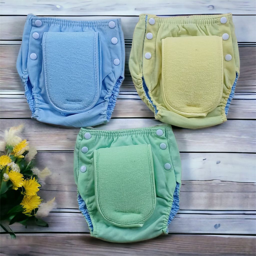 Clodi Kancing Snap Polos Popok Bayi Cuci Ulang  / Popok Kain Bayi Cuci Ulang