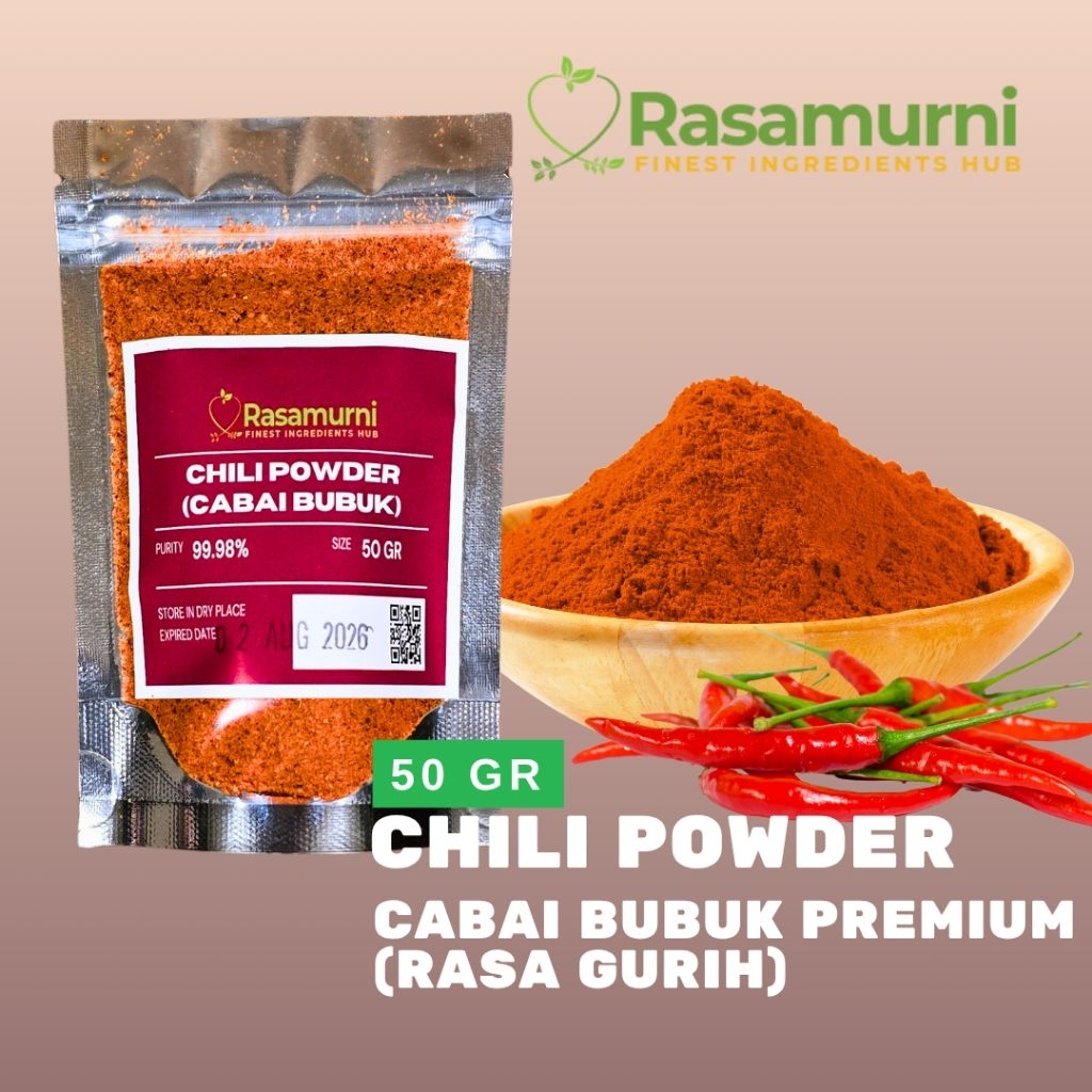 

PREMIUM CHILI POWDER (CABAI BUBUK - RASA GURIH) 50 GR