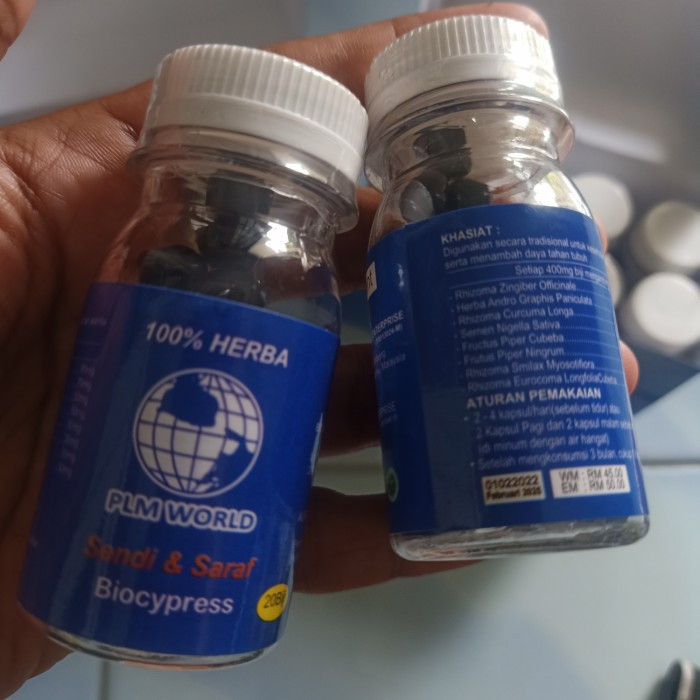 Biocypress sendi dan saraf botol kecil isi 20 butir.