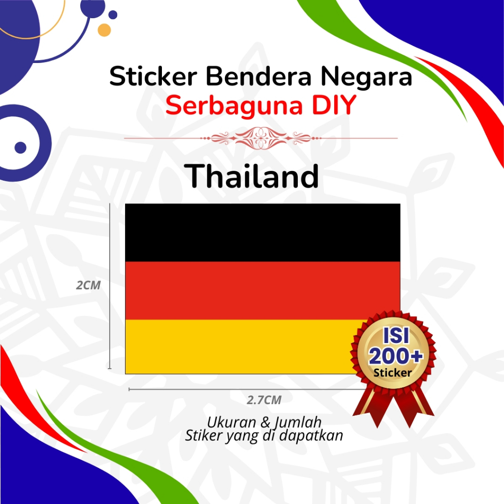 

Stiker Bendera Negara Serbaguna DIY Thailand, Jerman, indonesia (isi 200+)