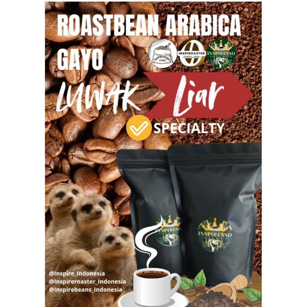 

ROASTED BEANS ARABICA GAYO LUWAK LIAR - SPECIALTY