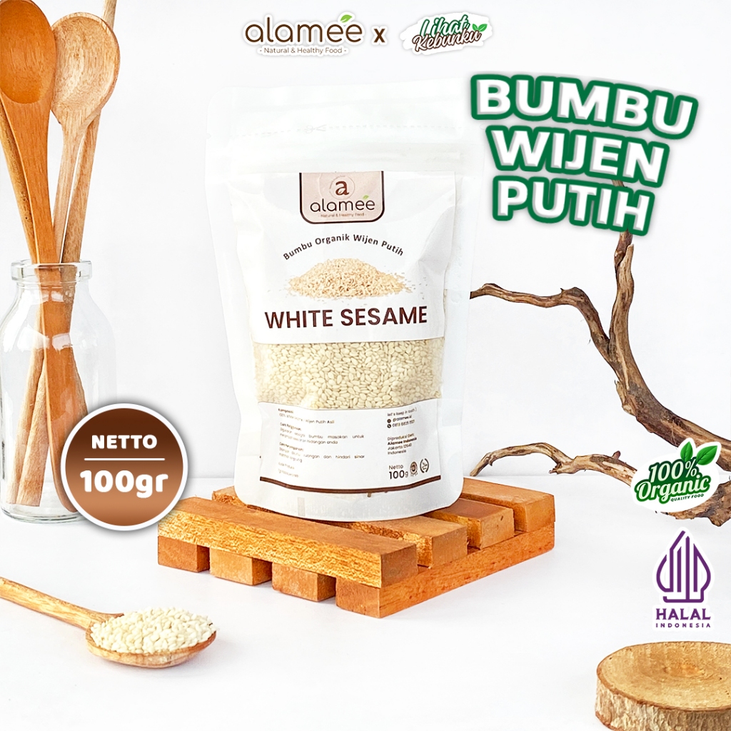 

ALAMEE Wijen Putih Seed Bumbu Dapur Organik Masak Rempah Tanpa Campuran 100g LIHAT KEBUNKU
