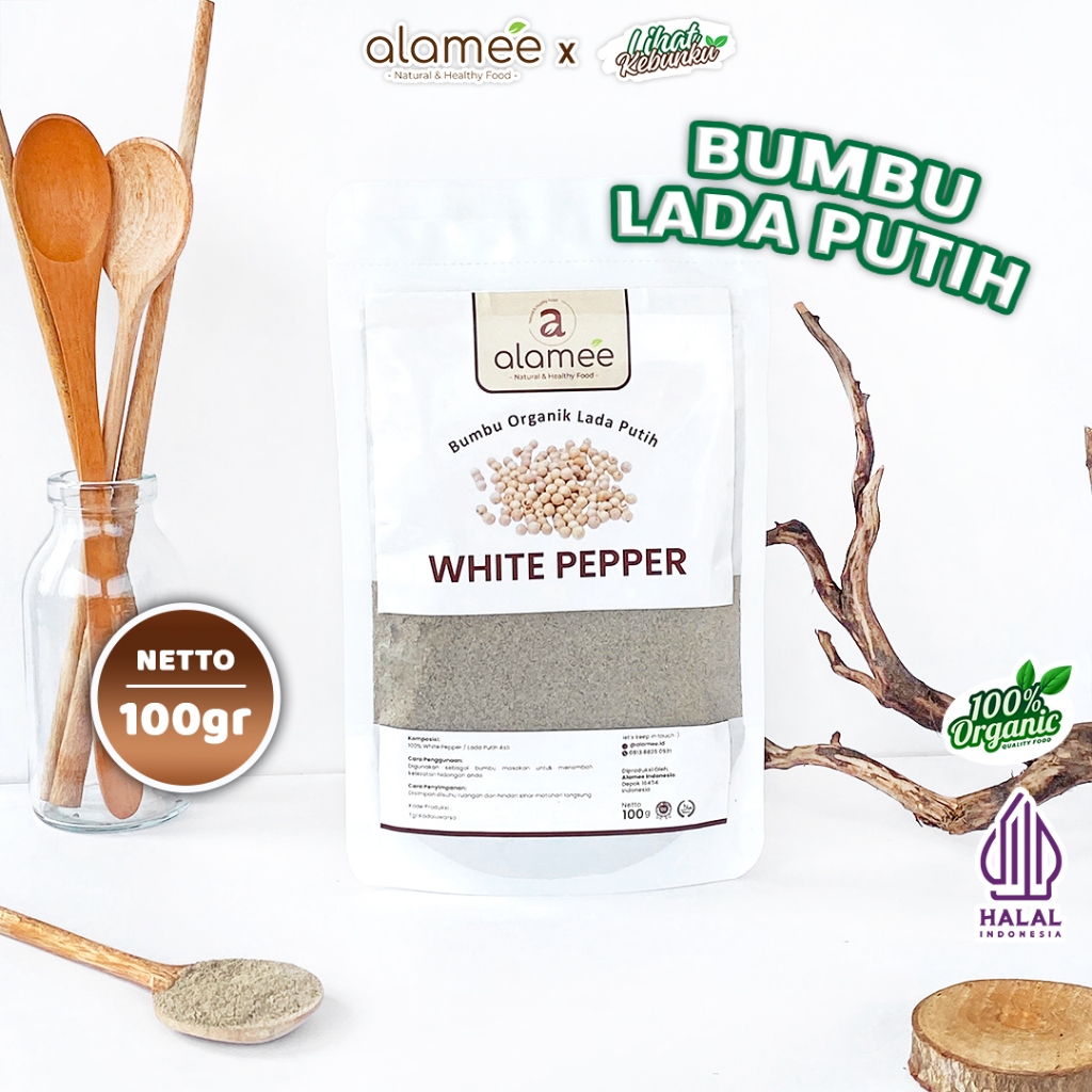 

ALAMEE Lada Putih Bubuk White Pepper Powder Merica Whitepepper Bumbu Dapur 100g LIHAT KEBUNKU