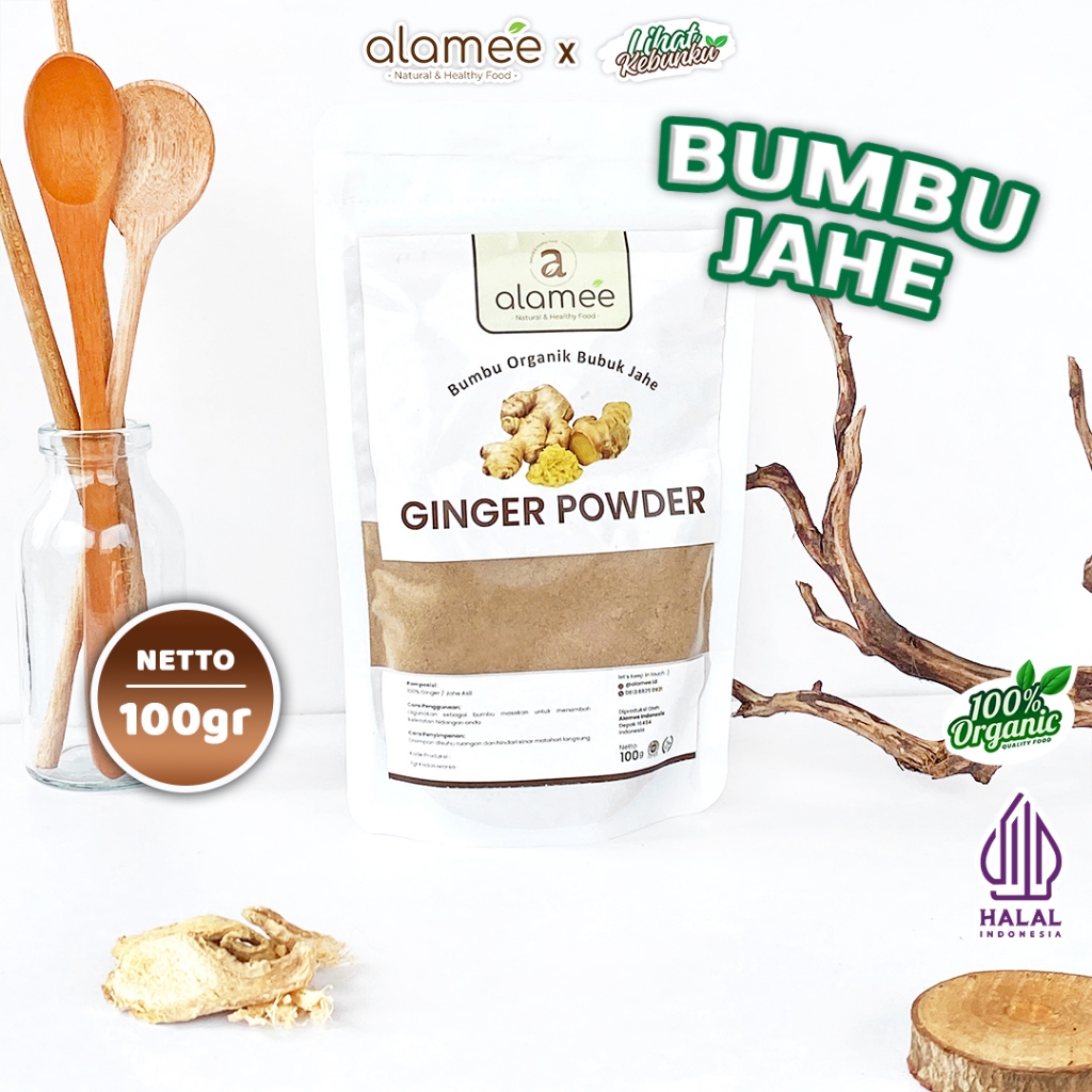 

ALAMEE Jahe Putih Bubuk Ginger Seasoning Powder Herbal Bumbu Dapur Instan Botol 100gr LIHAT KEBUNKU