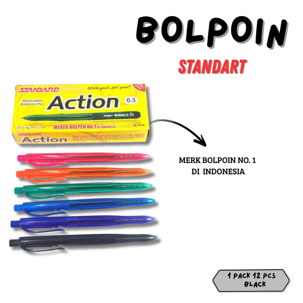 

(PACK) BOLPOIN STANDART 0.5MM ACTION- BLACK