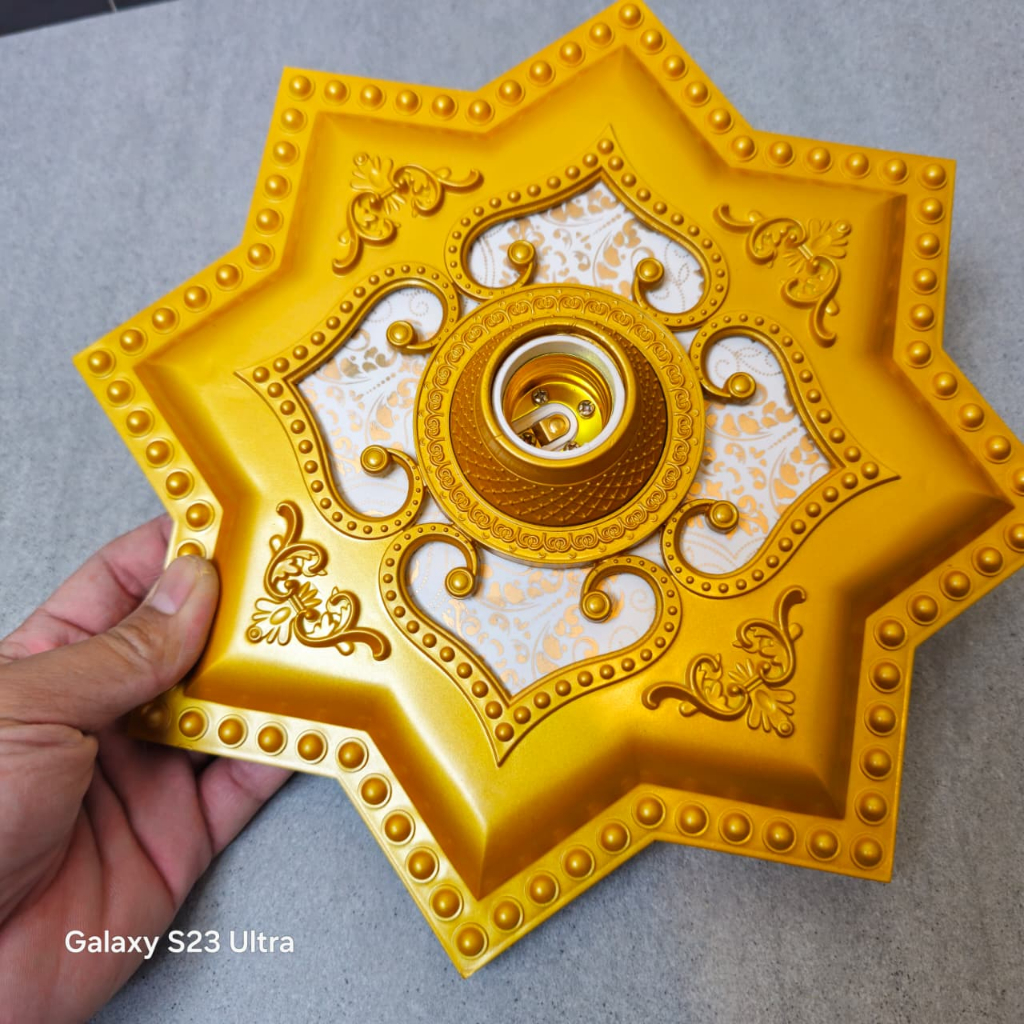 Fitting Lampu Ornamen 30X30 / Fitting Lampu Plafon - Fitting Lampu Ornamen Plafon PVC fitting 30CM