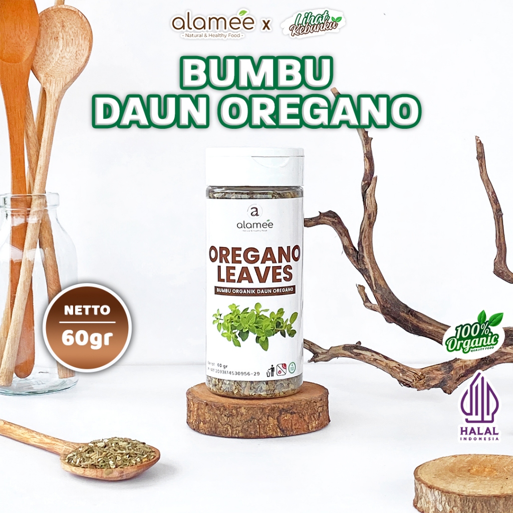 

ALAMEE Oregano Kering Dried Leaves Flakes Garnish Murni Asli Bumbu Dapur Organik 60g LIHAT KEBUNKU