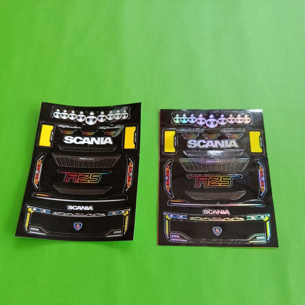 stiker headlamp modifikasi miniatur bus seri terbaru SCANIA R25