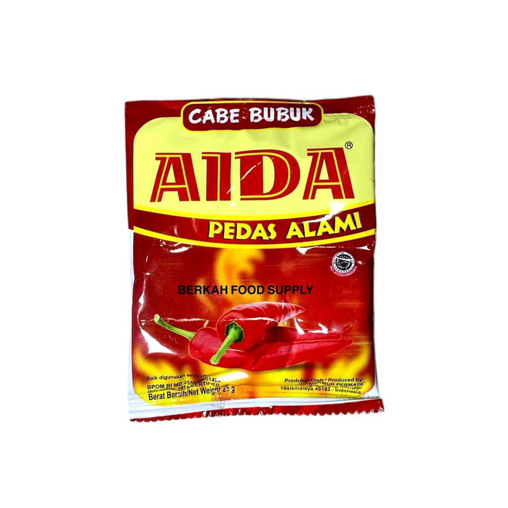 

AIDA cabe bubuk serbaguna pedas alami 25 gr cabai bubuk halal