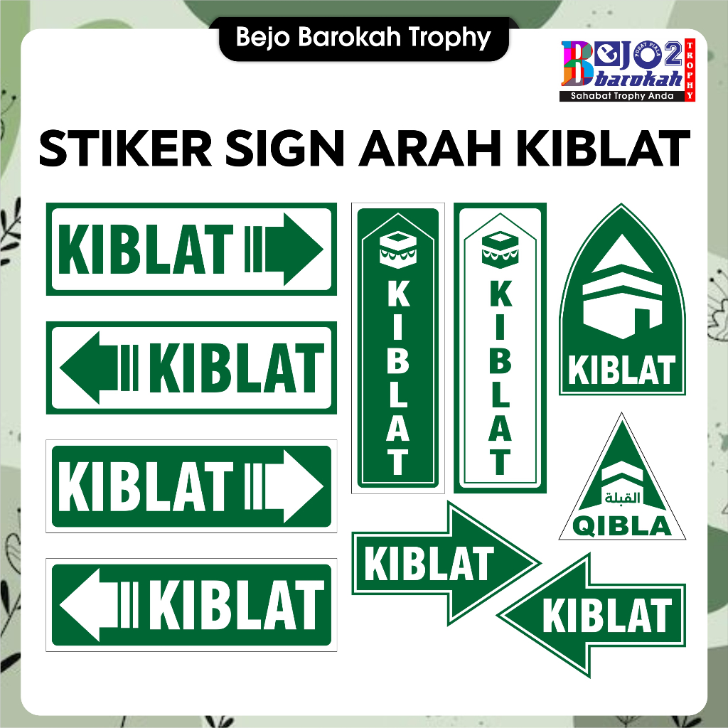 

STIKER PENUNJUK ARAH KIBLAT / STIKER KIBLAT / STIKER VYNIL