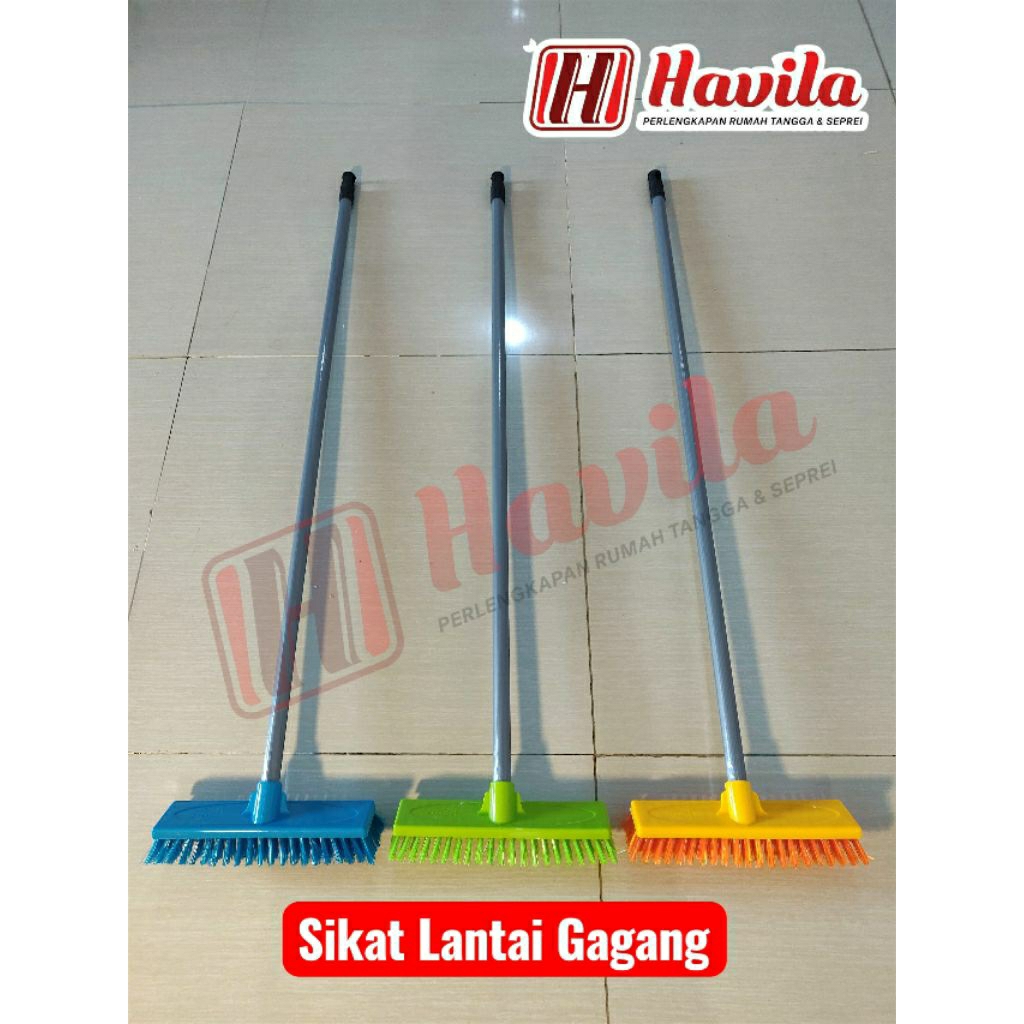 Sikat Dorong Lantai WC Toilet Pembersih Kamar Mandi Gagang Panjang Nilon Serbaguna Warna Vinoda