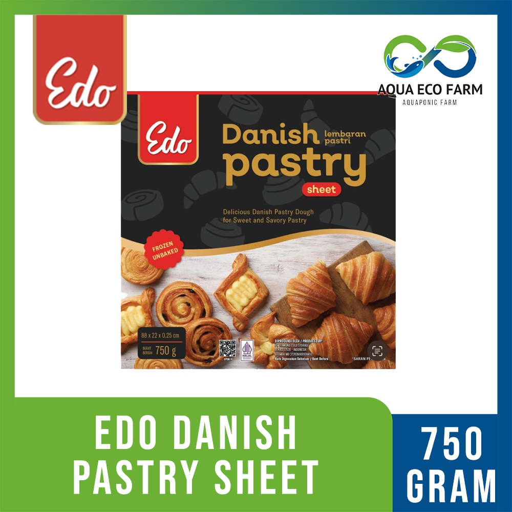 

[AquaEcoFarm] Edo Danish Pastry Sheet 750 Gram – Lembaran Puff Pastry Praktis Siap Pakai | Bandung