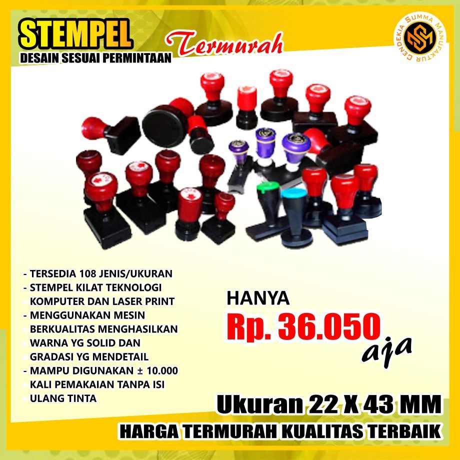 

Stempel Flash Cap Segel Tanda Otomatis Pengesahan Komputer Persegi 22 X 43 MM