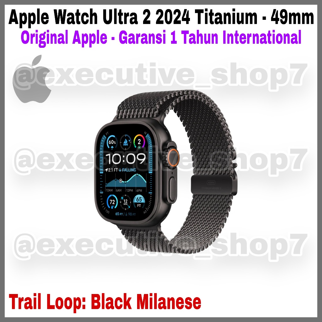 

Watch Ultra 2 2024 Titanium Milanese - 49mm - Original - Garansi 1 Tahun International