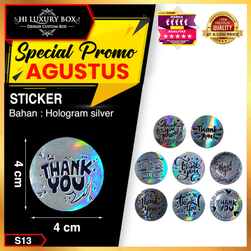 

Sticker Thank You | Label Ucapan | Laminating Hologram | Murah | 4x4