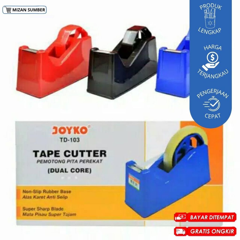 

DISPENSER TAPE / DISPENSER ISOLASI JOYKO TD-103 / JOYKO - Tape Dispenser TD-103 Pemotong Lakban / Dispenser Lakban / ATK Murah / Cirebon COD / FREE Ongkir