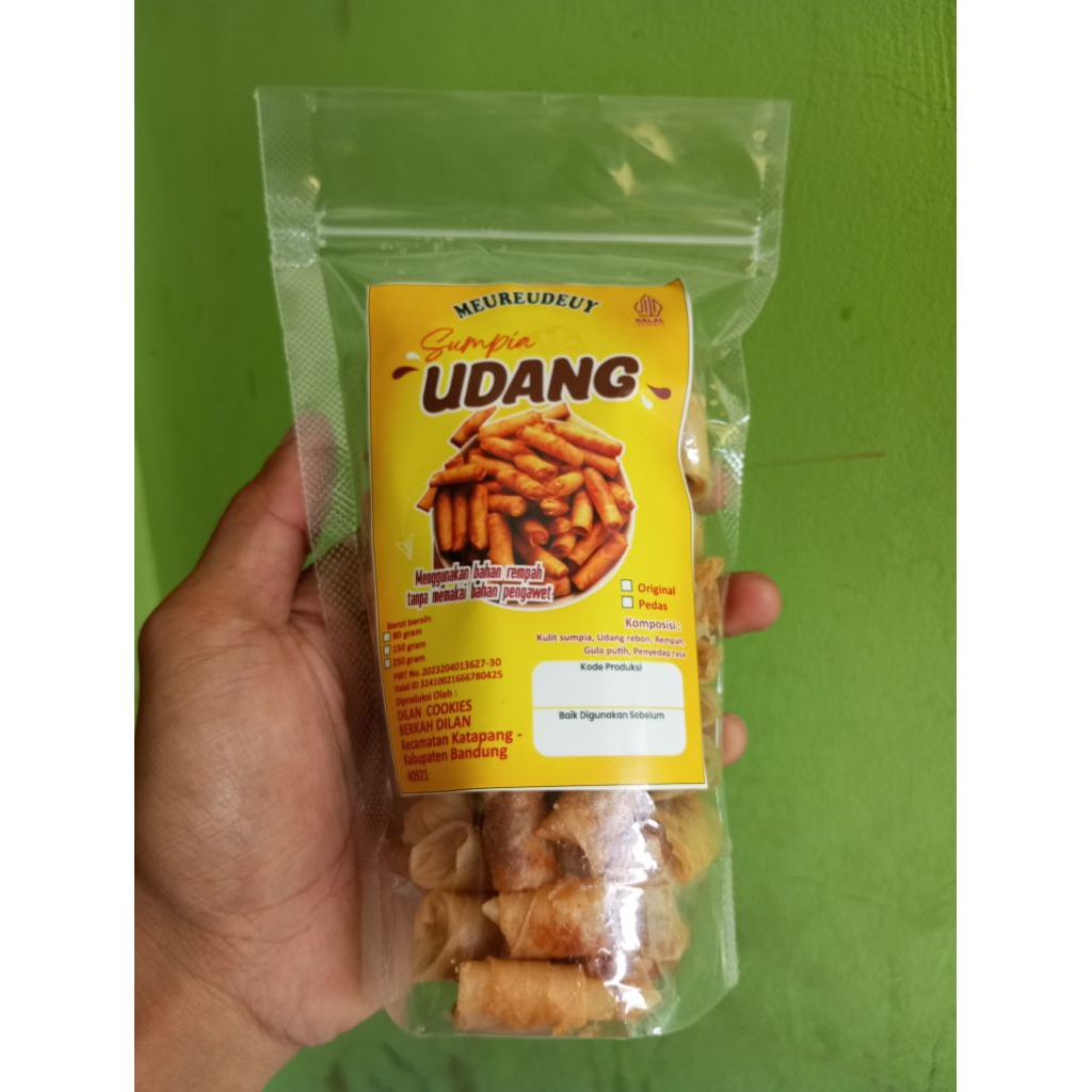 

MEUREUDEUY SUMPIA UDANG REBON KERIPIK MAKANAN RINGAN CEMILAN SNACK RINGAN CRISPY RASA ORIGINAL / PEDAS