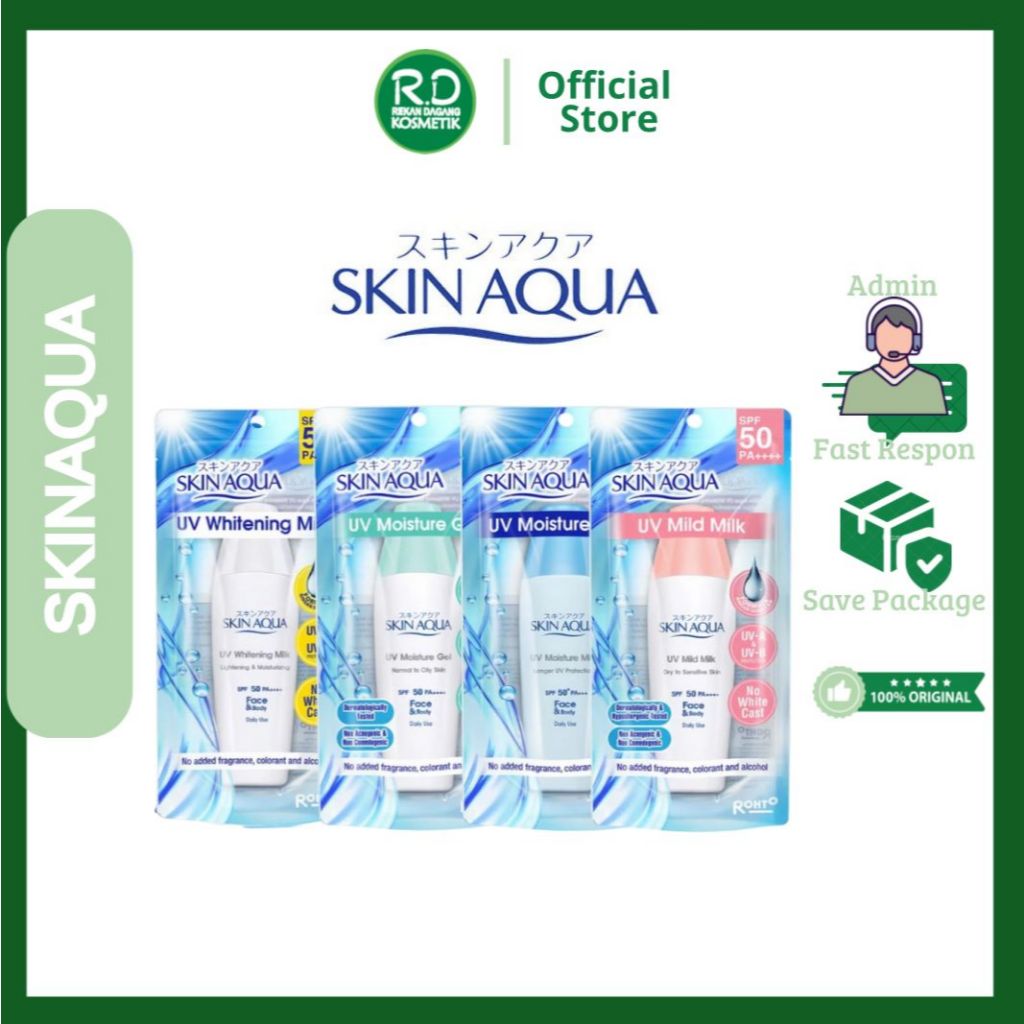 REKAN DAGANG SKIN AQUA Sunscreen - Skin Aqua Spf 50 Whitening Milk- Skin Aqua Spf 30 Moisture Gel- S