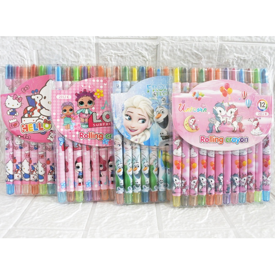 

Crayon Putar Panjang 12 Warna / Rolling Crayon / Oil Pastel