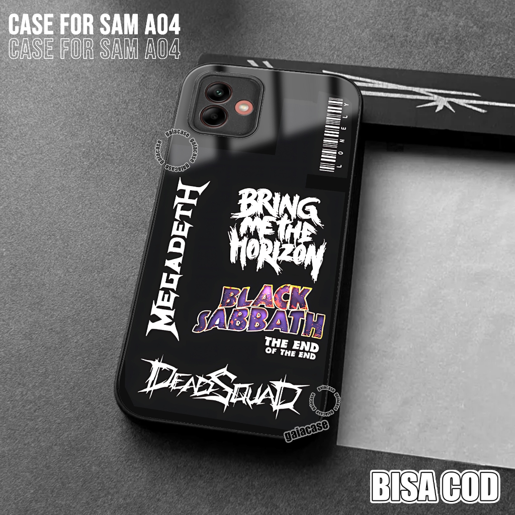 Softcase Untuk Samsung A04 Terbaru Soft Case Silikon Glass Kilau Motif BAND MUSIK JADUL 02 Casing Sa