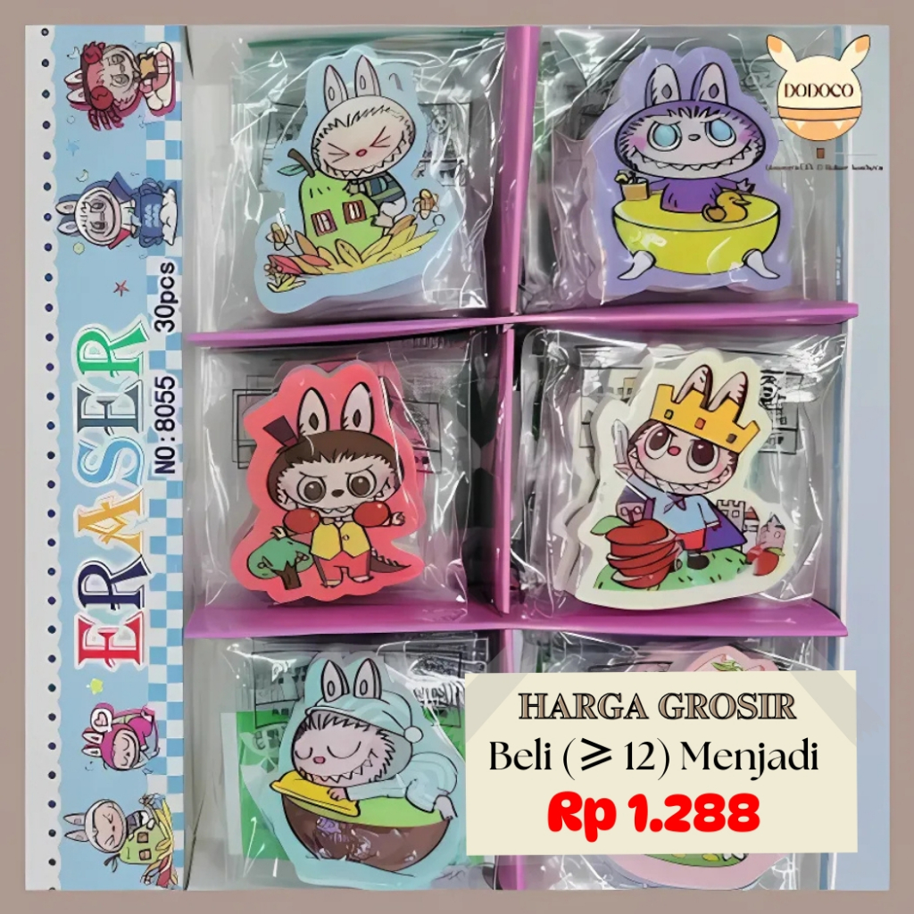 

Penghapus Pensil Karakter Lucu Eraser Motif Labubu Alat Tulis Murah AT44