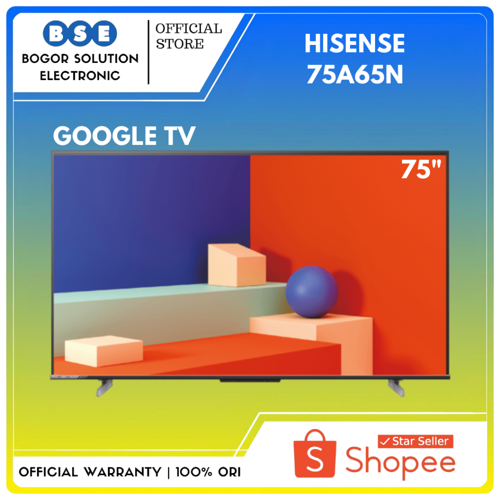 Hisense tv 75 Inch 75A65N Hisense Google tv 75A65 4K [RESMI]