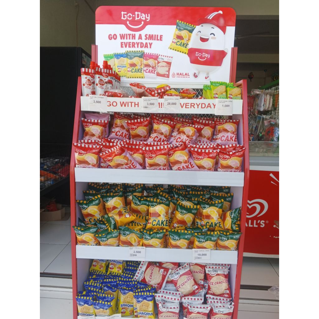 

GO DAY SHAQIMA / CAKE STRAWBERRY / CAKE CUSTARD / RICE CRACKERS 10PCS/ MIX 10PCS/ SENBEL CHEESE CORN 10PCS/ ROTI GULING 10PCS/ JELY 10PCS