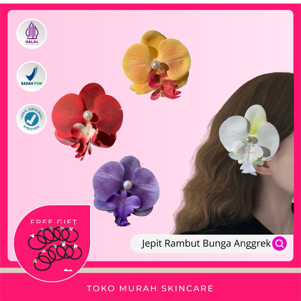 Jepit Rambut Bunga Anggrek|Jepit Bunga Anggrek|Jepit Anggrek|Klip Anggrek|