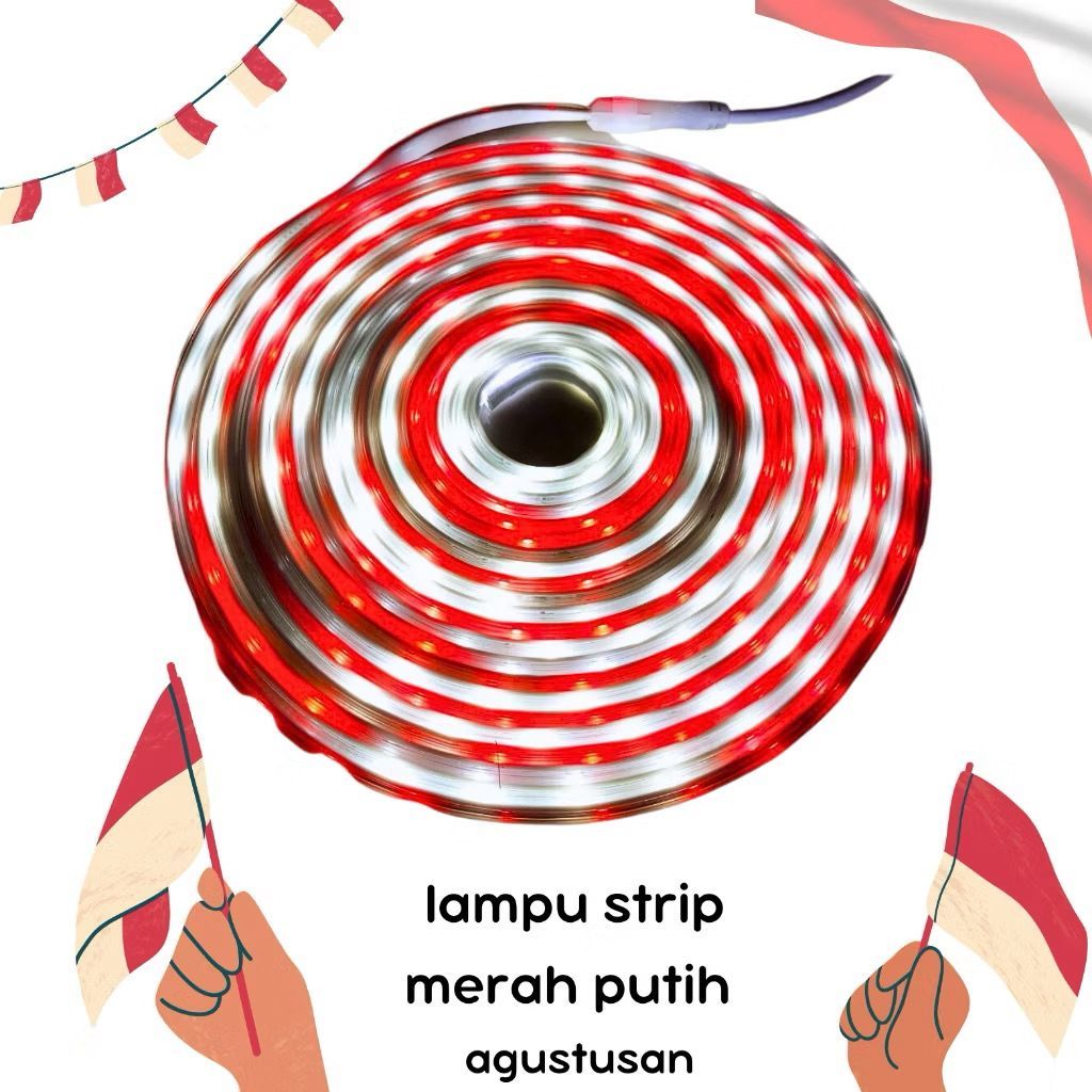 Lampu Strip Merah Putih Agustusan / Lampu Tumbler Agustusan Merah Putih 5 & 10 Meter