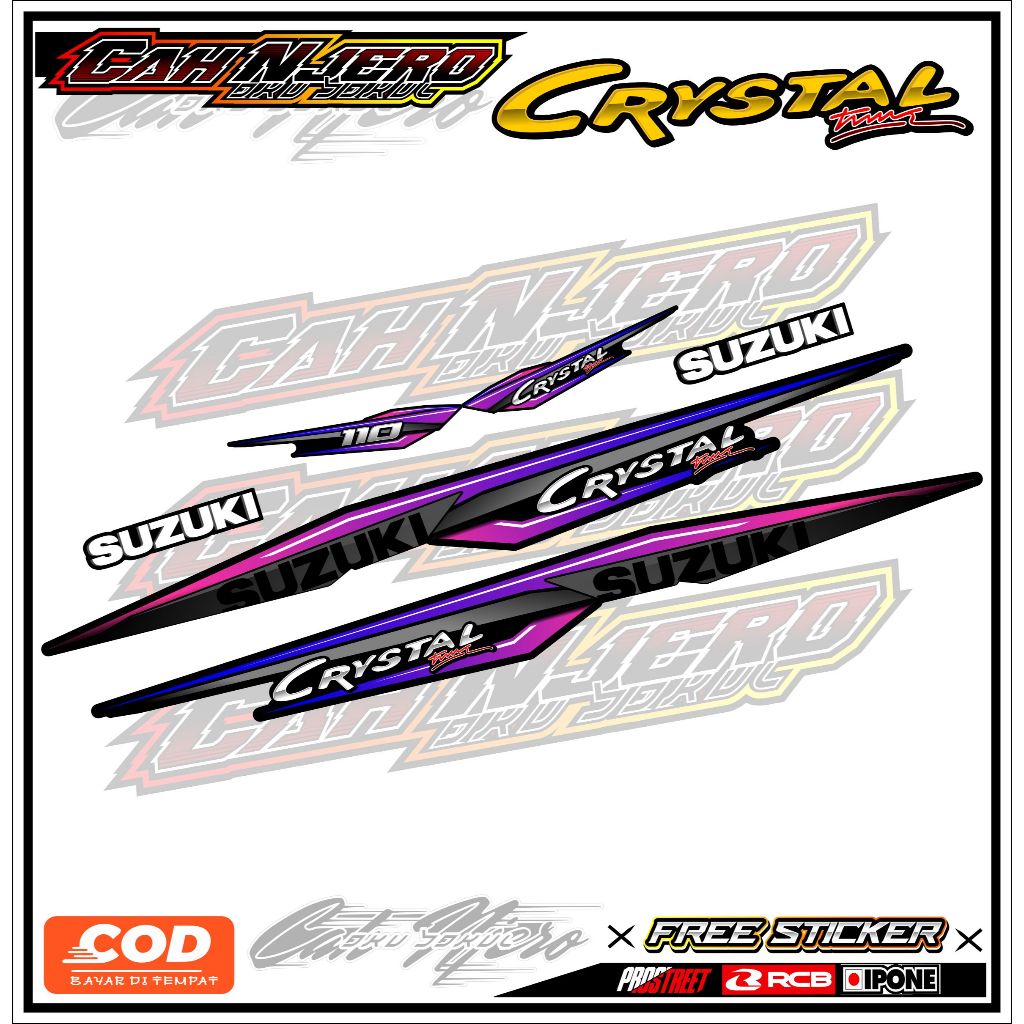 STRIPING VARIASI SUZUKI CRYSTAL / STICKER LIST VARIASI MOTOR SUZUKI CRYSTAL