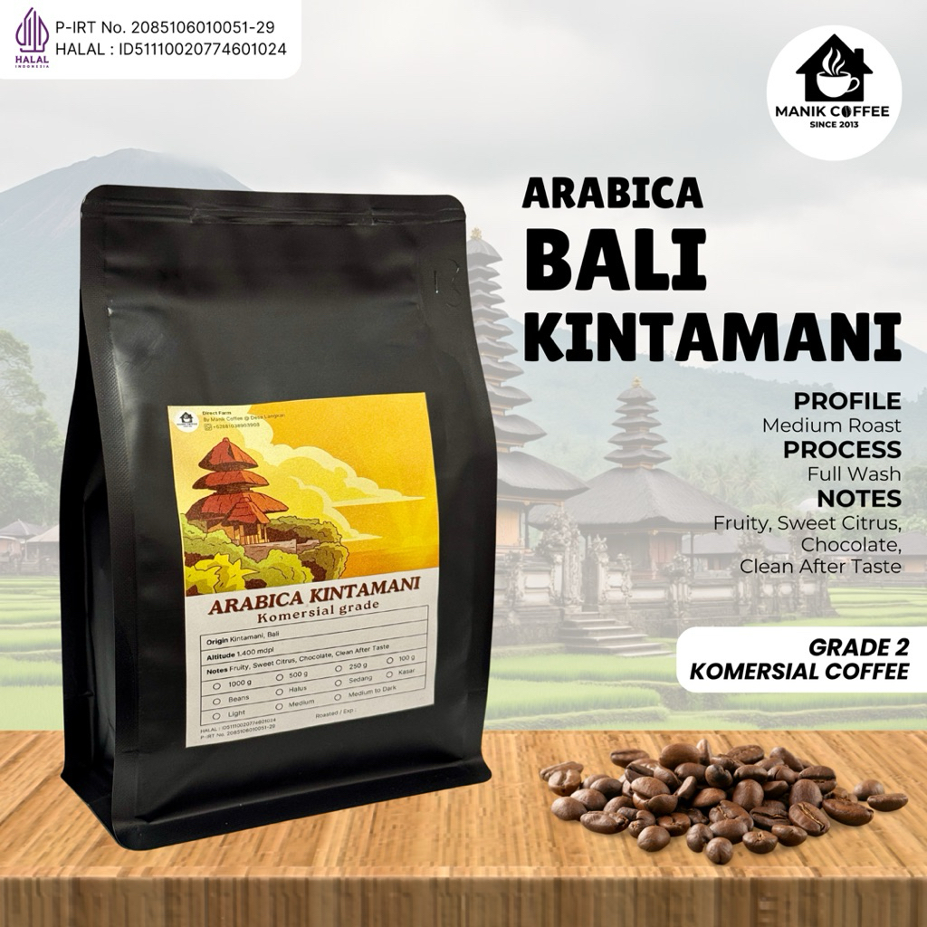 

Biji Kopi Komersial 100% Arabica Kintamani Bali Roasted Coffee Beans