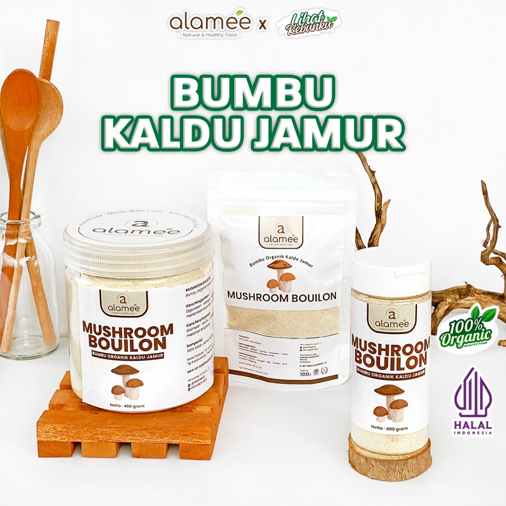 

ALAMEE Kaldu Jamur Bubuk Bumbu Dapur Organik Mushroom Powder Bouilon Penyedap Rasa LIHAT KEBUNKU