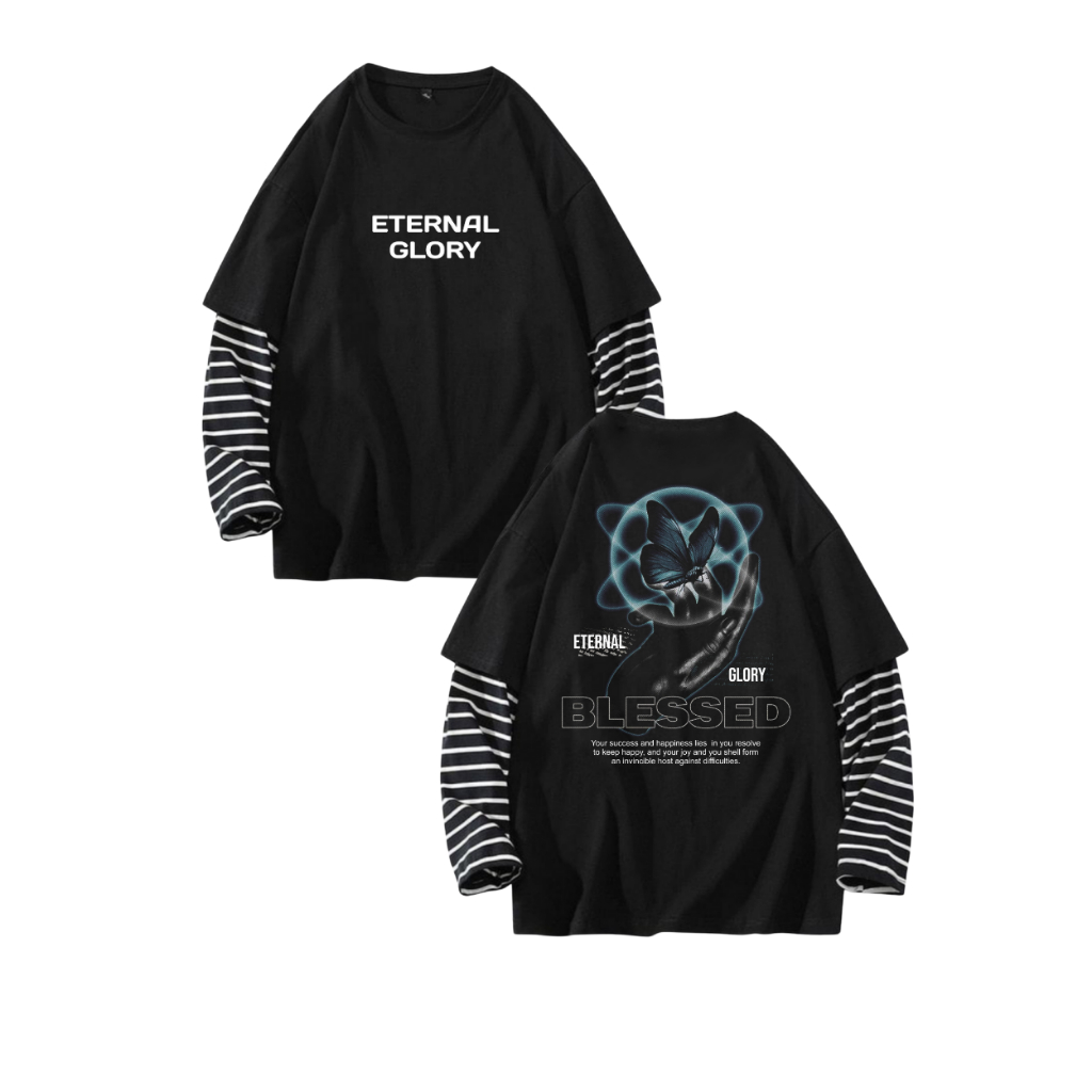 ETERNAL KAOS LENGAN PANJANG DISTRO SALUR BLESSED UNISEX