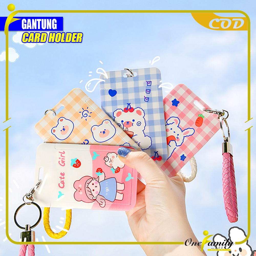 

EC ONE-C1240 ID Card Holder Motif Karakter Lucu Pelindung Kartu Name Tag / Tempat Kartu Akses Kantor MRT Busway E-Money Flazz Lanyard